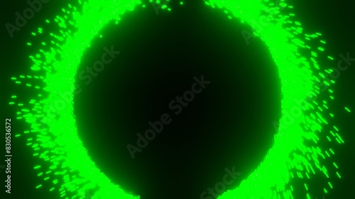 Green portal effect with lightning circle effect.
3DCG illustration for background.