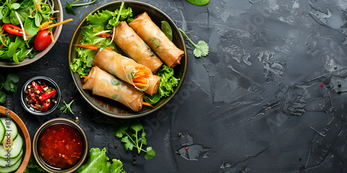 Crispy Vietnamese Spring Roll Delicious Chickenfilled Delight 