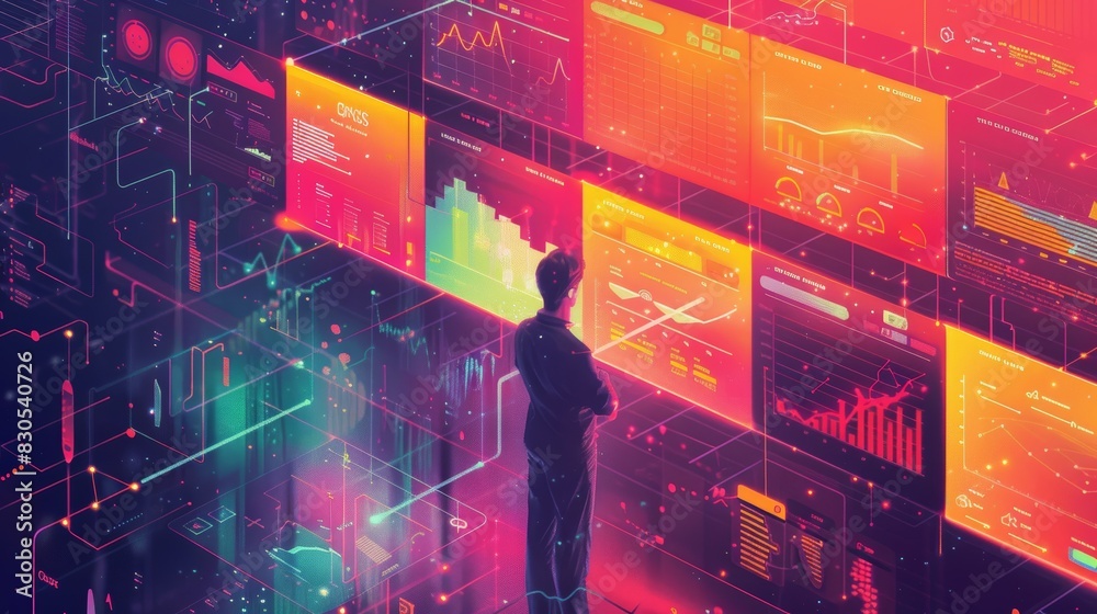 the power of data analytics with analysts working on complex datasets, visualizing insights, and using predictive models to drive business decisions