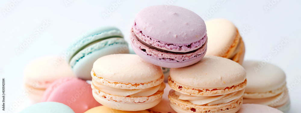 Fototapeta premium pastels macarons, AI generated
