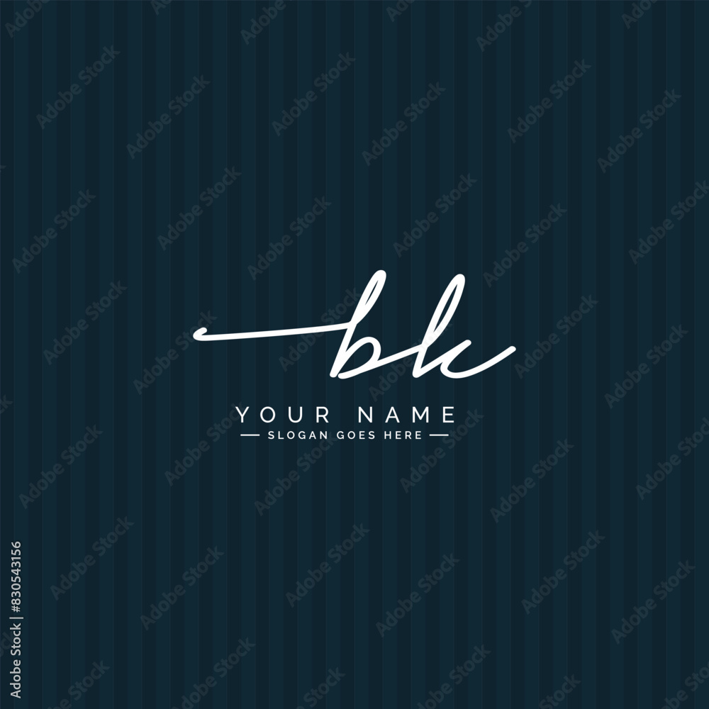 BK Simple Signature Logo - Handwritten Vector Template for B and K Logo ...