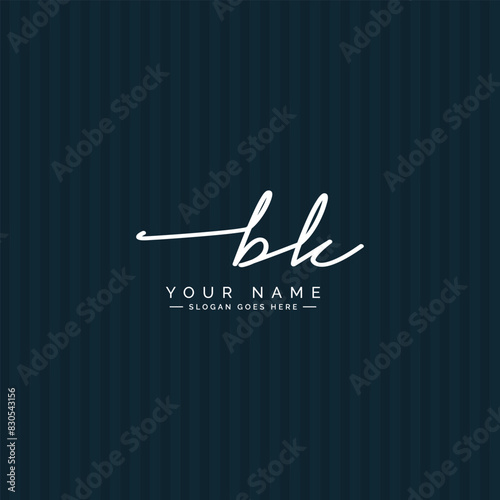 BK Simple Signature Logo - Handwritten Vector Template for B and K Logo
