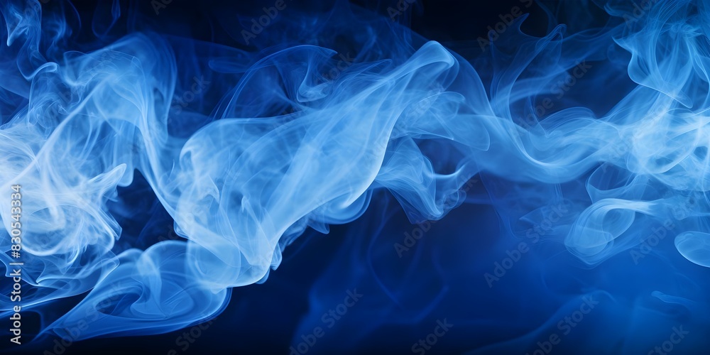 Fototapeta premium Creating a Chaotic and Disorienting Atmosphere with Billowing Blue and White Smoke. Concept Blue Smoke, White Smoke, Chaotic Atmosphere, Disorienting Mood, Smoke Photography