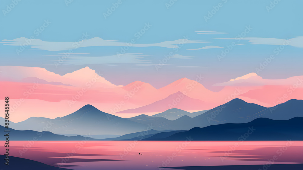 digital pop art mountain and sea design graphics poster background digital pop art mountain and sea design graphics poster background