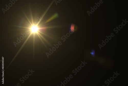 lens flare effects on black background