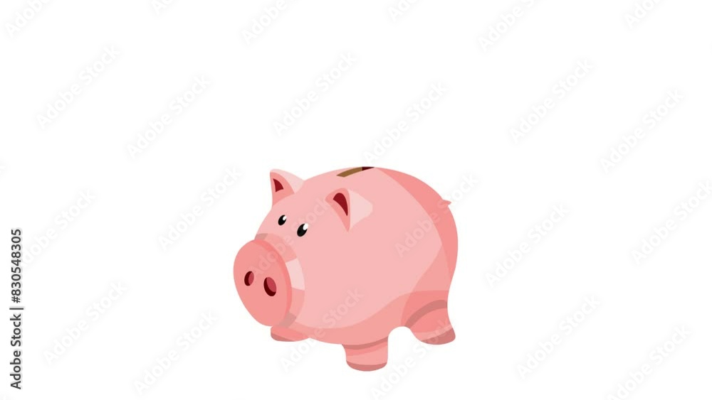 Animation of the piggy bank design. Accumulation of funds. Animation of the piggy bank design. Accumulation of funds.