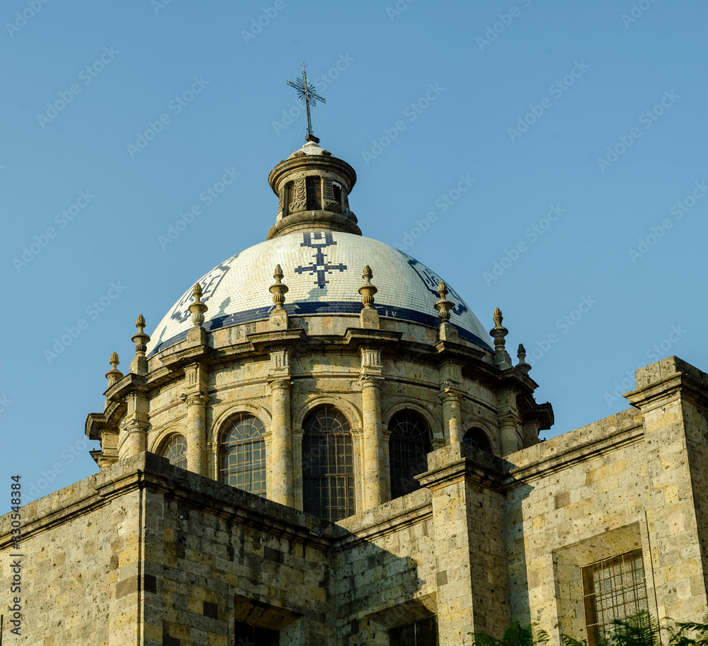 Obraz premium iglesia catolica, torre, arquitectura, guadalajara, san jose de gracia, recinto, catolico, perla tapatia, fuente, cupula