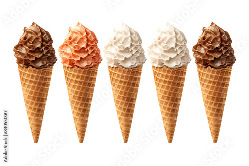 Symphony of Scoops: A Quartet of Indulgence on White or PNG Transparent Background.