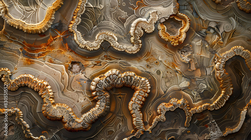 Intricate Worms Shape Pattern on Agatized Fossil Coral © Noorul