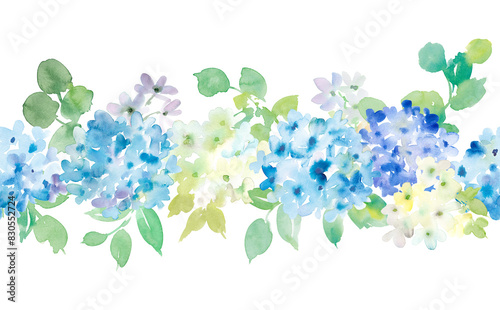 Fototapeta Naklejka Na Ścianę i Meble -  Watercolor Abstract Hydrangea Seamless Pattern with transparent background ,Watercolor Hydrangea Seamless Illustration for Backgrounds
