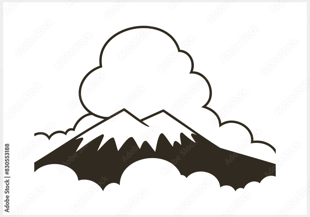 Doodle mountain icon isolated. Hand drawing clip art. Vector stock illustration illustration. EPS 10 Doodle mountain icon isolated. Hand drawing clip art. Vector stock illustration illustration. EPS 10