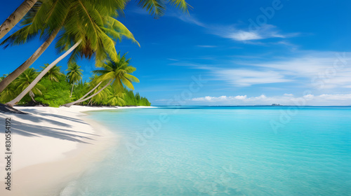 digital tropical island beach sea design graphics poster background © yonshan