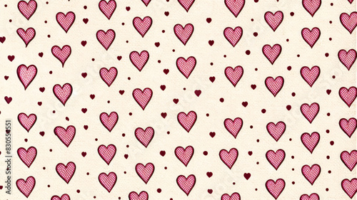 Wallpaper Mural Romantic pink seamless pattern with repeating heart shapes Torontodigital.ca