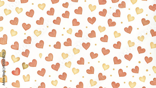 Romantic pink seamless pattern with repeating heart shapes