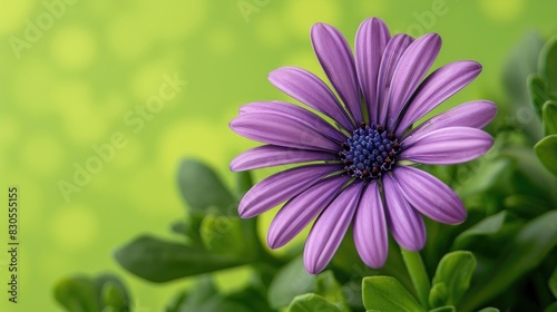 Purple Flower Agrostemma githago on a Green Background photo