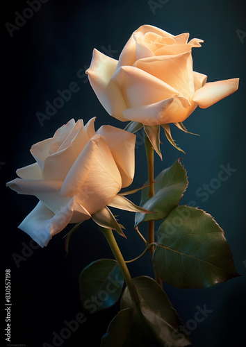 Golden Hour Rose Bouquet AI Generated photo