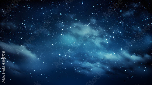 Digital dark blue sky nebula abstract graphic poster background © yonshan