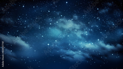 Digital dark blue sky nebula abstract graphic poster background