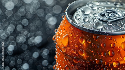 Refreshing fizzy soda can with high resolution for soft drink advertising.
