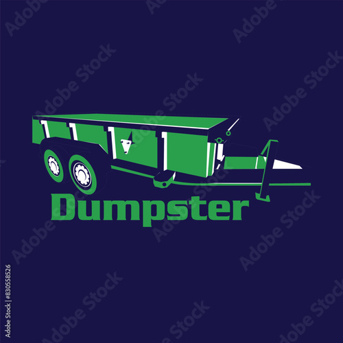 dumpster truck logo design icon
