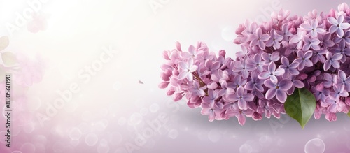 Spring flowers concept with a heart shaped lilac branch as a template for design Perfect for a copy space image 125 characters