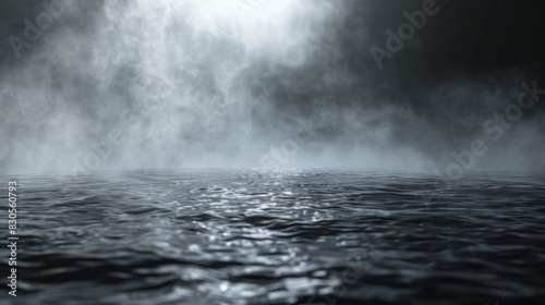 Mysterious Misty Water Surface, Generative AI