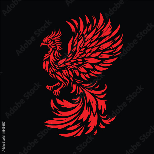 Phoenix Fire bird illustration and character design