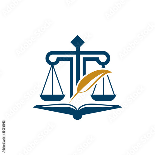 Law logo. Attorney, Law Firm, Legal Service, Justice , Judicial , Supreme court, Criminal and Lawyer logo and icon design vector.