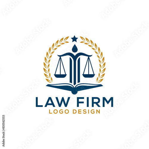 Law logo. Attorney, Law Firm, Legal Service, Justice , Judicial , Supreme court, Criminal and Lawyer logo and icon design vector.