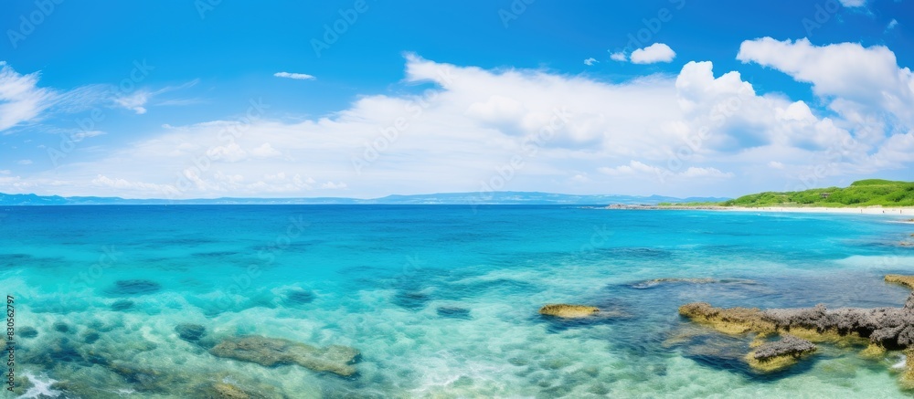 A mesmerizing seascape of Okinawa s Miyakojima with its stunning beauty offers a captivating copy space image
