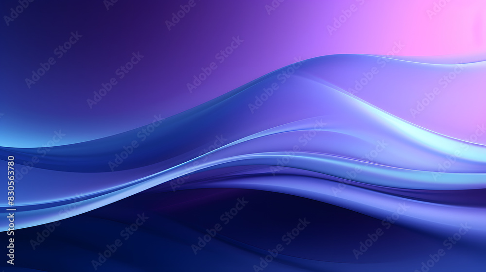 Fototapeta premium Digital purple blue wavy gradient curve abstract graphic poster PPT background