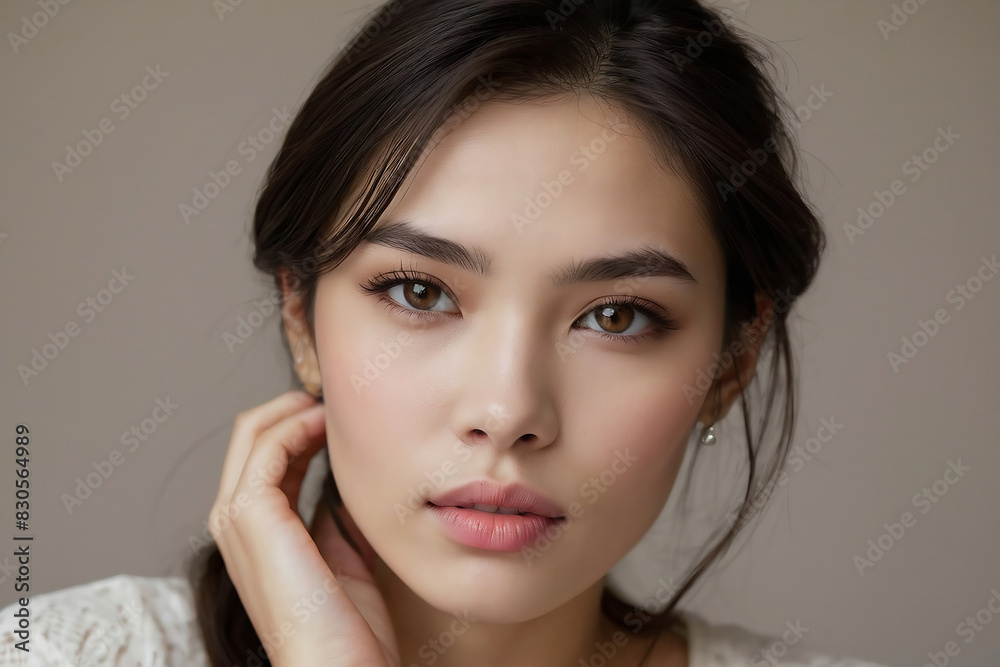 Brunette Wasian woman,  half asian, mixed race 1