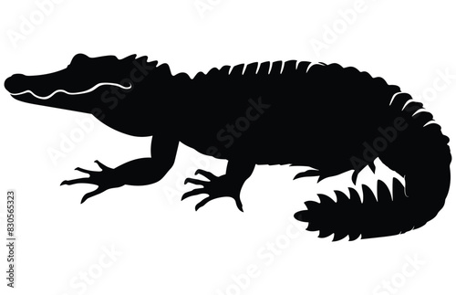 Crocodile and alligator silhouette  Alligator straight tail silhouette 