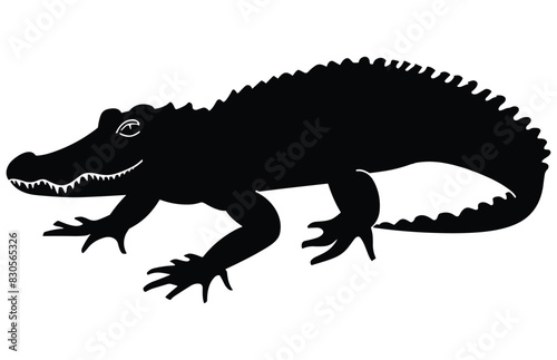 Crocodile and alligator silhouette  Alligator straight tail silhouette 