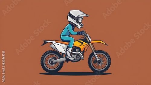 Extreme dirt bike cartoon vector illustration biker t shirt design.