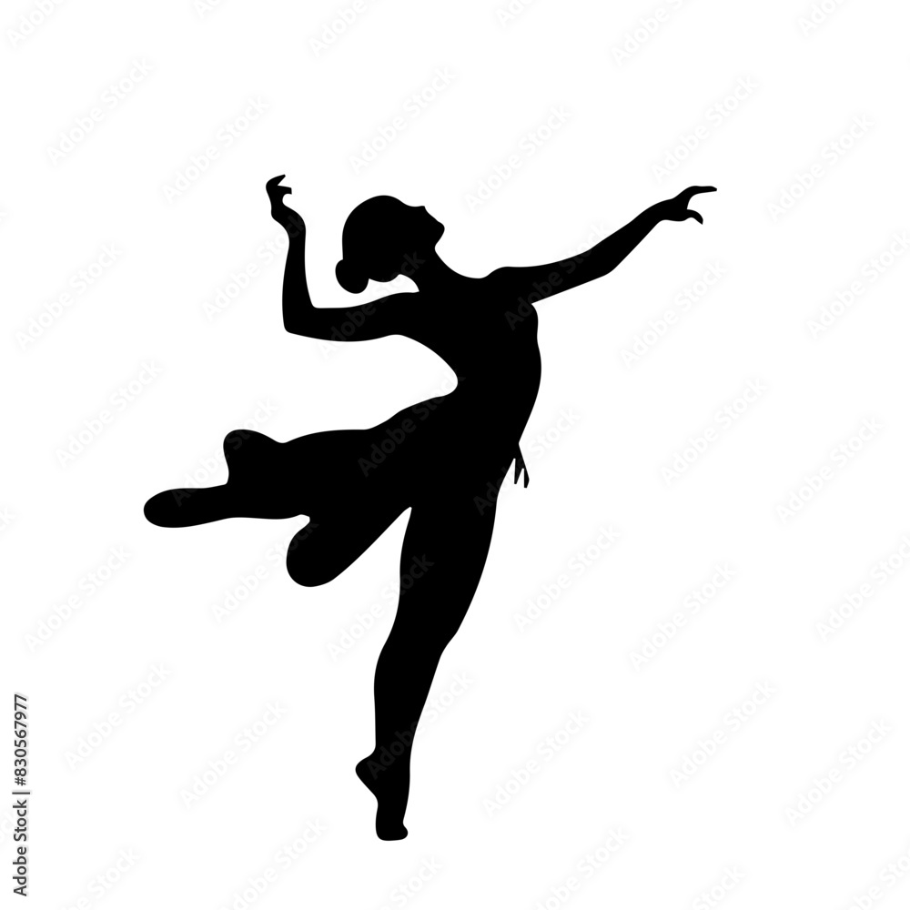 dancer girl vector design logo silhouette