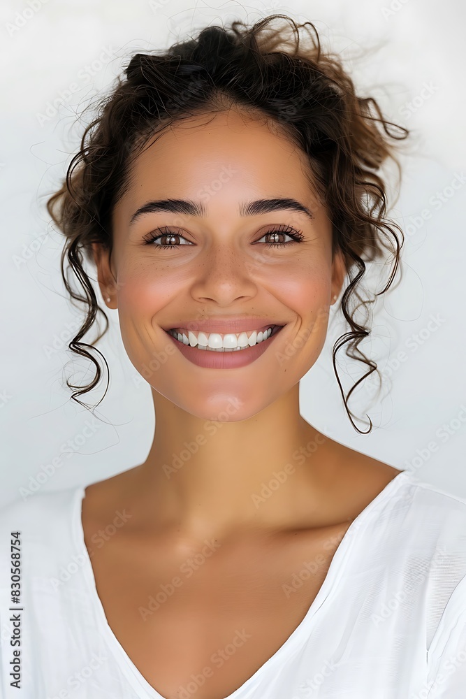 Close-up of a smiling woman with white teeth Close-up of a smiling woman with white teeth
