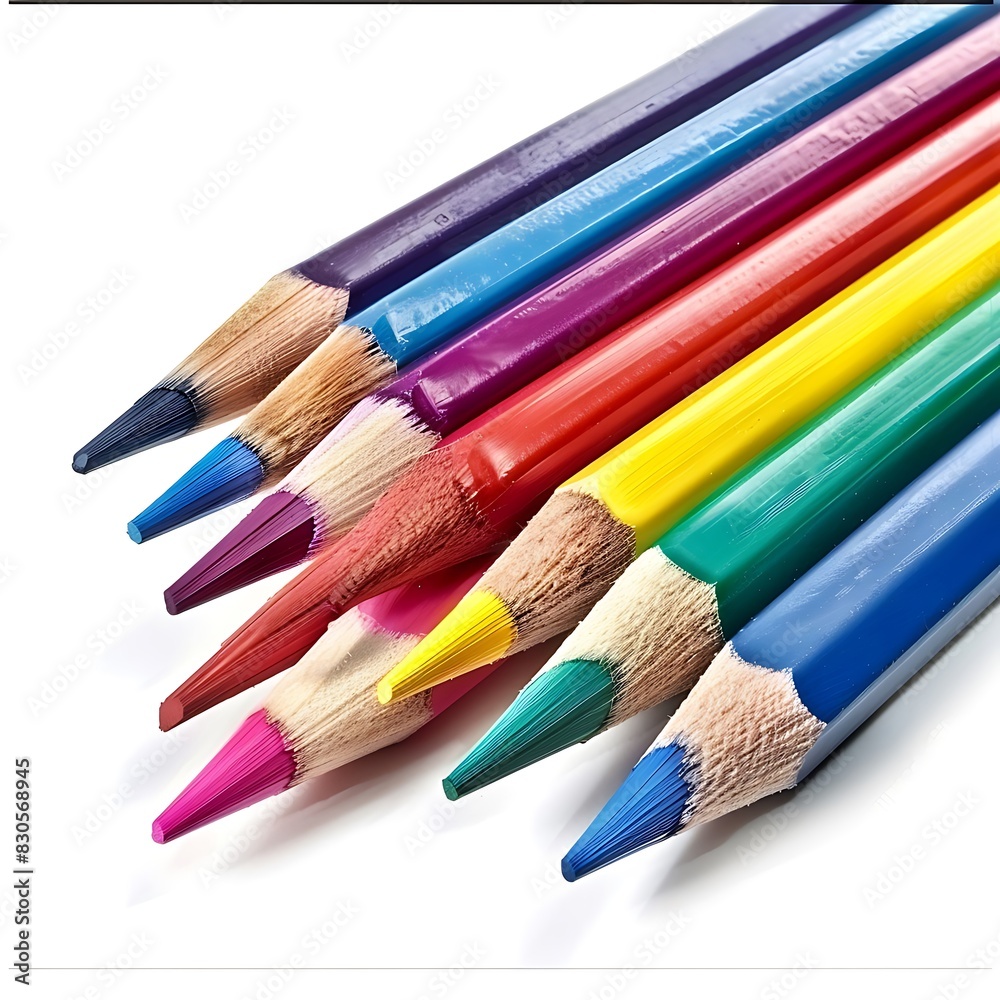 color pencils isolated against white background, color pencils isolated against white background,