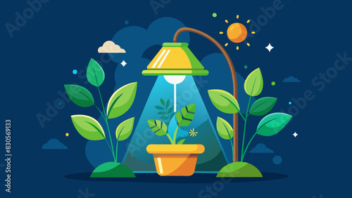 Lampara con planta. Concepto de mundo ecológico. Reciclar y ahorrar luz.