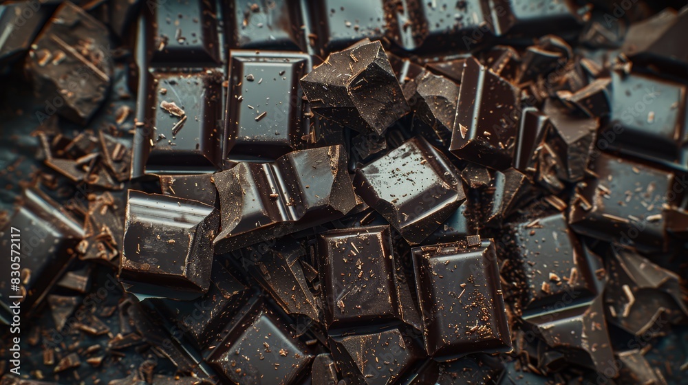 the top pile holds individual pieces, while piles two and three support larger clusters of chocolate pieces the top pile holds individual pieces, while piles two and three support larger clusters of chocolate pieces