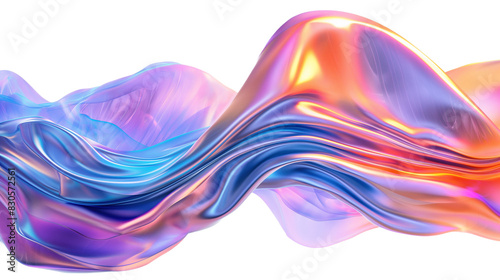 abstract with colorful 3d crystal glass holographic effect isolated on transparent background 