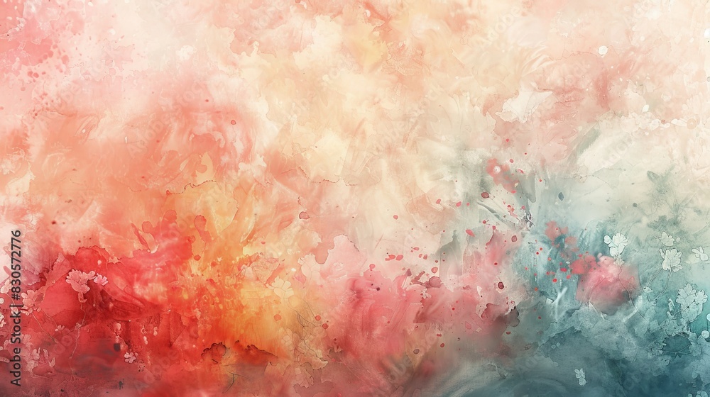 Fototapeta premium Bathed in a wash of soft pastels, this watercolor background whispers serenity, inviting viewers to relax and unwind