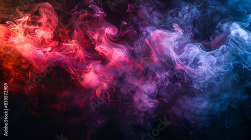 Dense multicolored smoke of pink, red and purple colors dense multicolored smoke of red purple and pink colors, Generative AI