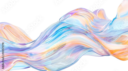 colorful abstract waves whit transparent background photo