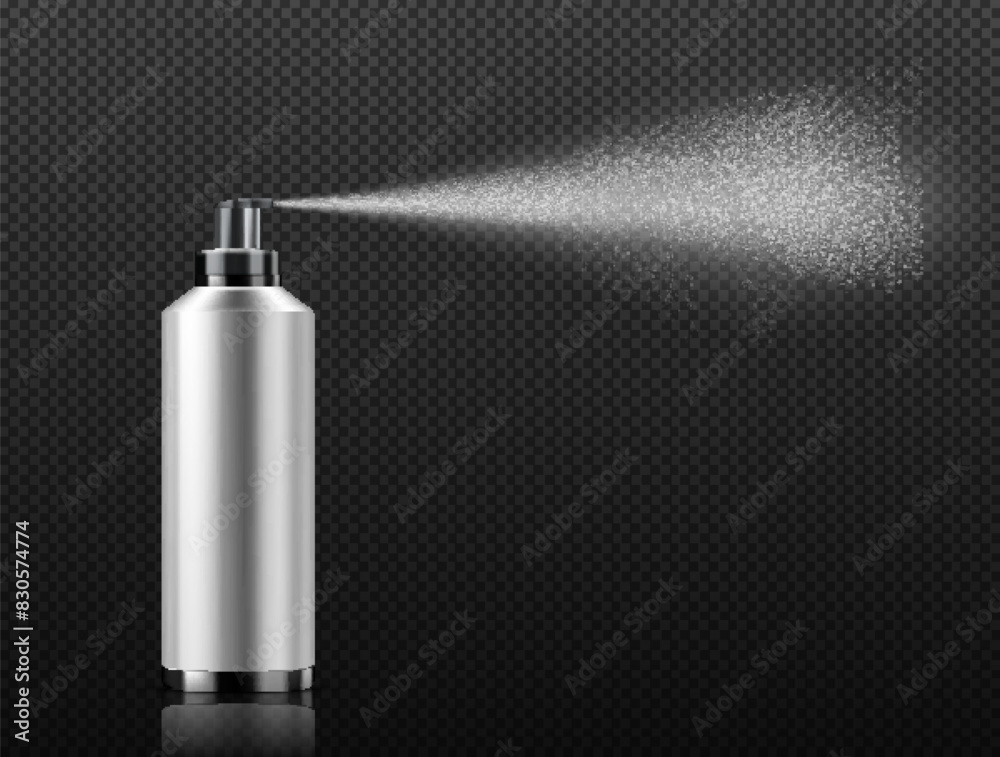 Fototapeta premium Water spray, cosmetic design, white smoke, dust and dots, spray mist. Vector illustration.