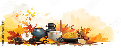 Thanksgiving and the Harvest Feast November 23th. November 23rd: Thanksgiving and Harvest Feast Festive Illustration