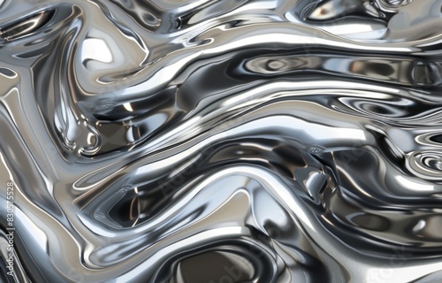 Abstract Liquid Metal Background Generative AI