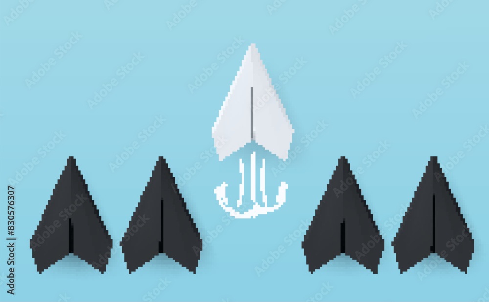 Leader concept, white paper plane. vector illustration Leader concept, white paper plane. vector illustration