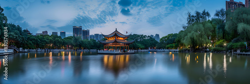 Enchanting Evening at Zhongshan Park: A Mesmerizing Blend of Tradition and Modernity