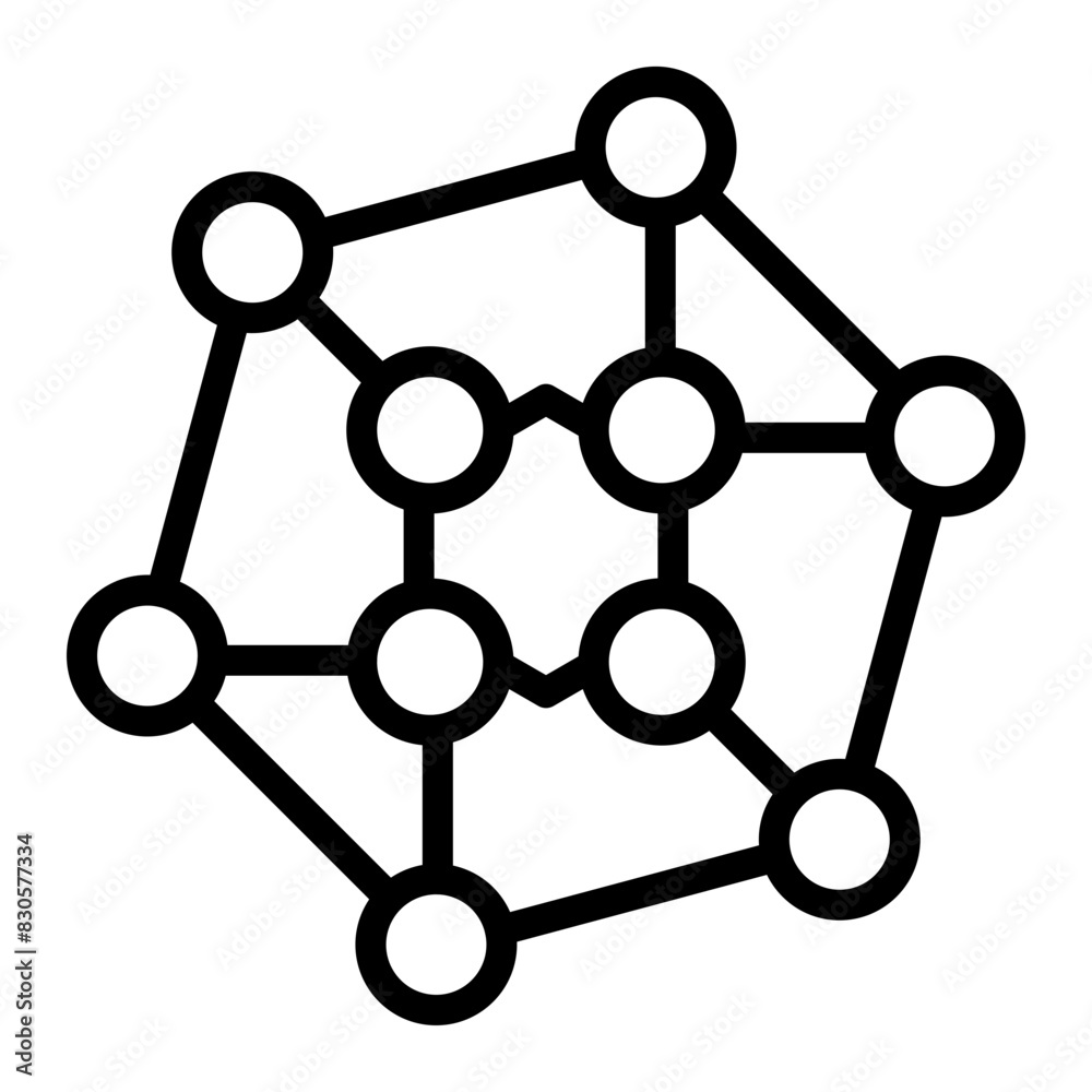 Nanomaterial Vector Line Icon Design